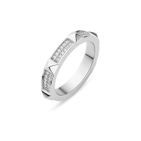 JETTE Ring aus 925er recyceltem Silber mit Zirkonia.