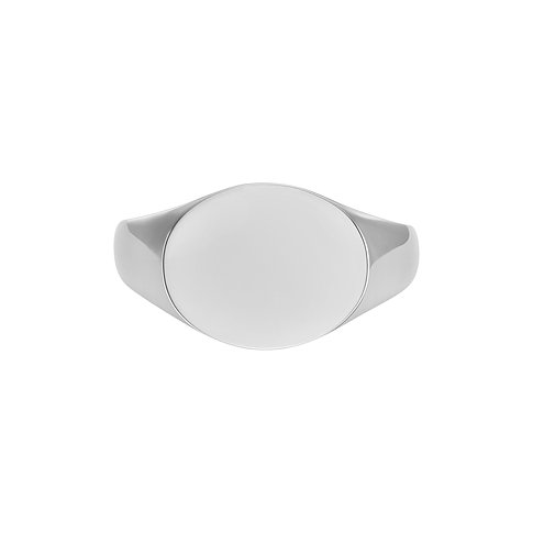 Fossil Ring aus Edelstahl, oval, poliert.