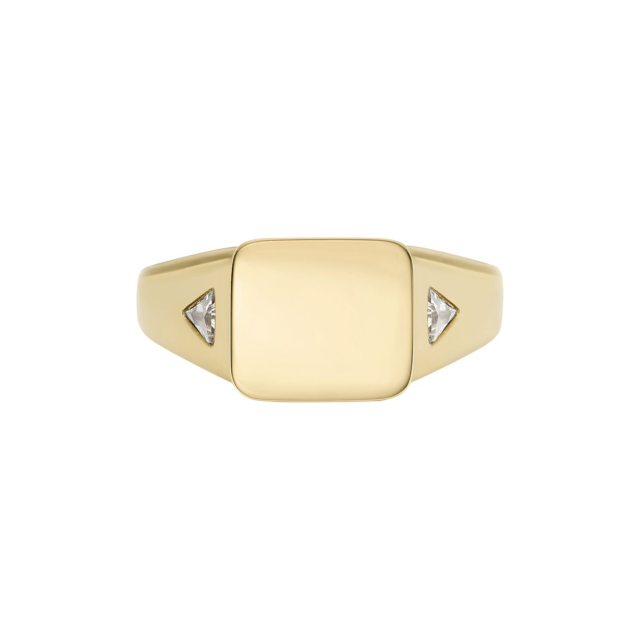 Fossil Ring aus Edelstahl mit dreieckigen Zirkonia.