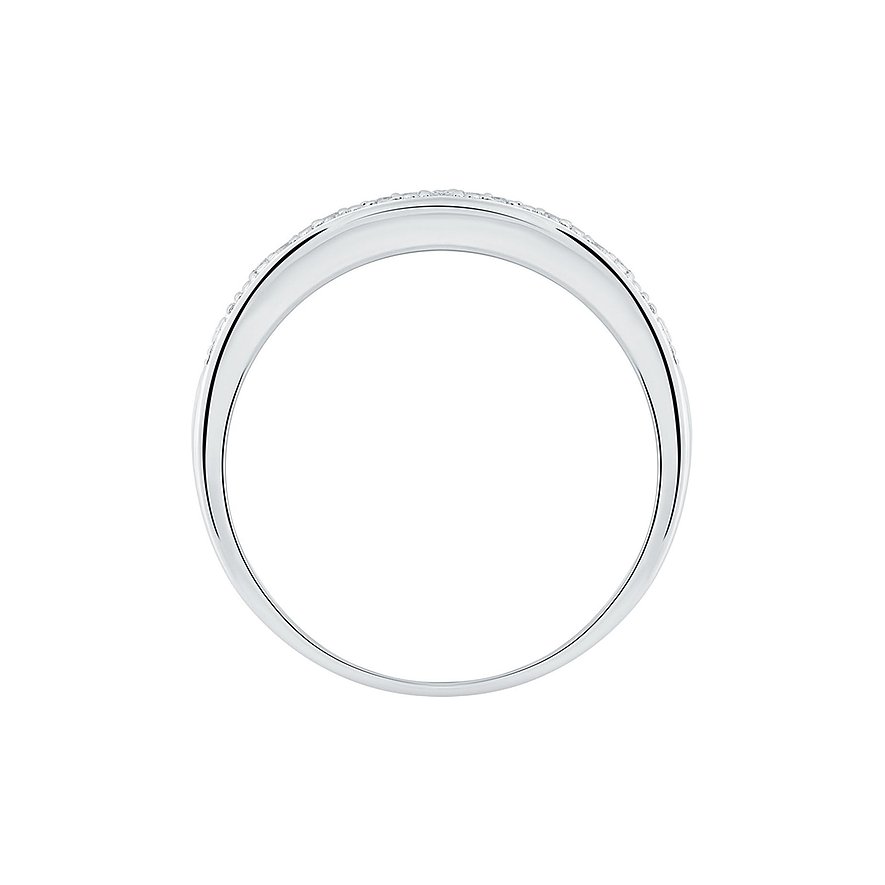 CHRIST Ring aus 585er Wei gold mit funkelnden Diamanten, von oben fotografiert.