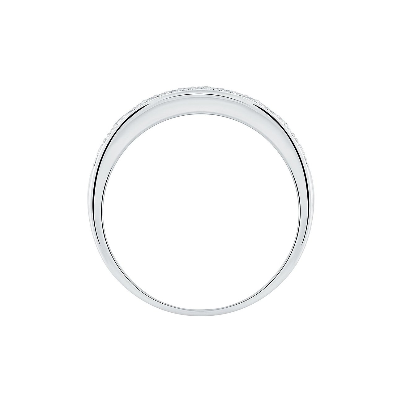 CHRIST Ring aus 585er Wei gold mit funkelnden Diamanten, von oben fotografiert.