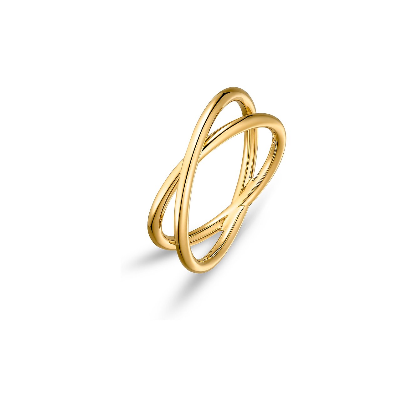 CHRIST Ring aus 375 Gelbgold mit zwei verschlungenen Bändern.