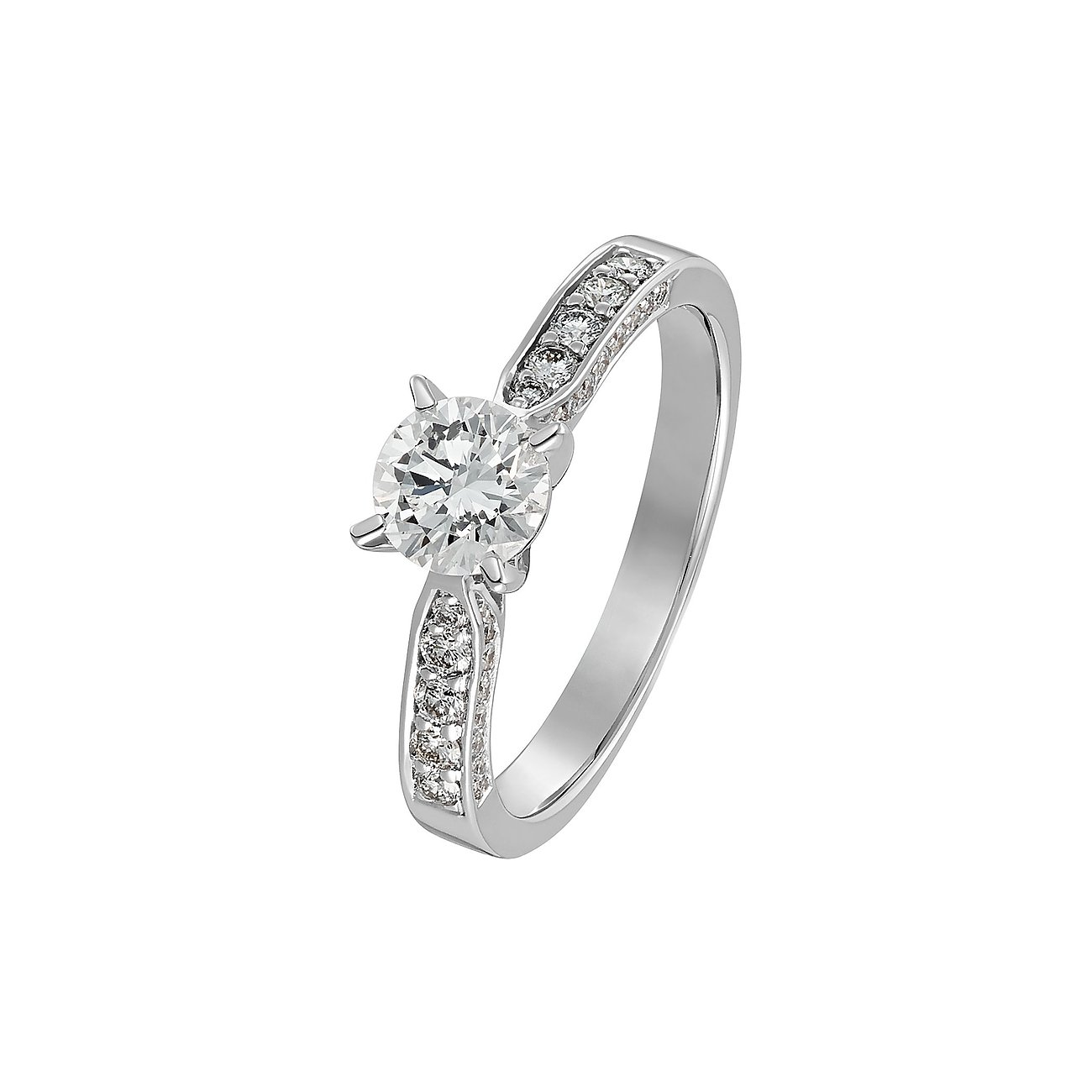 CHRIST Ring aus 585 Weißgold mit Diamanten und Solitär-Fassung.