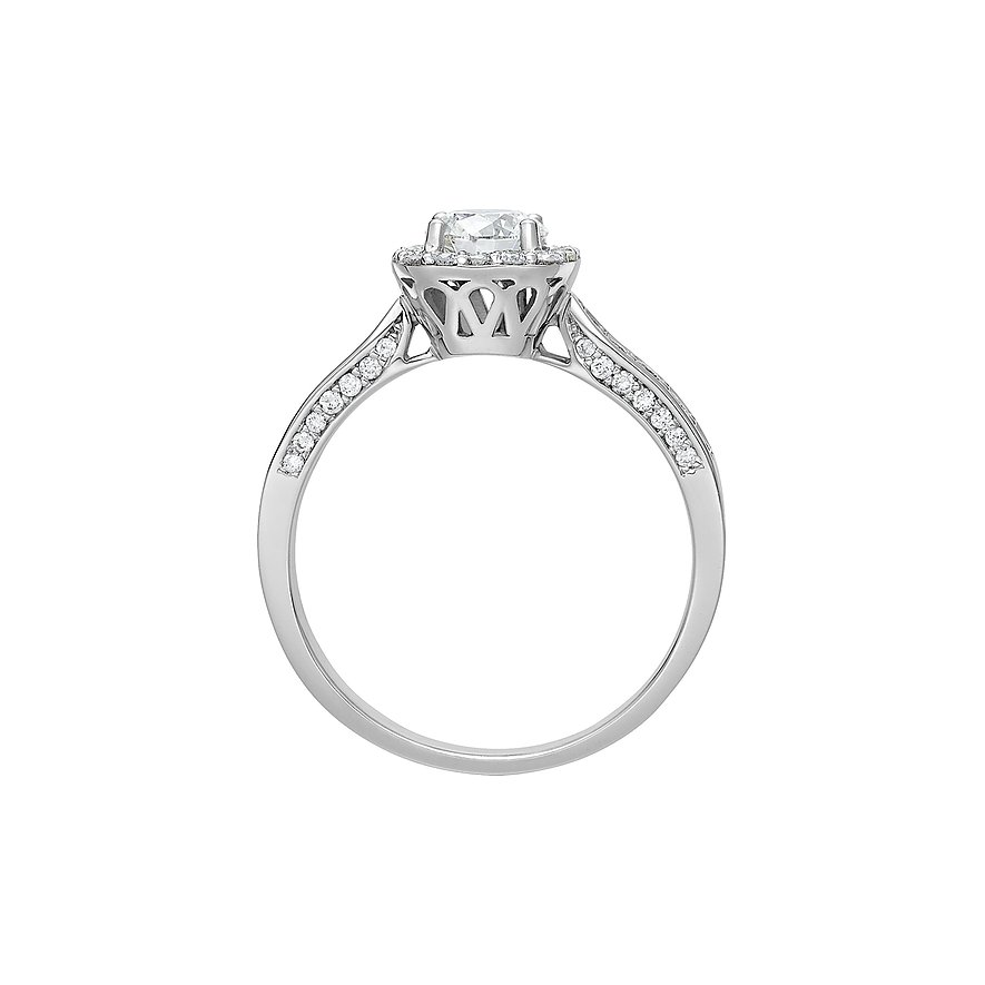 CHRIST Ring aus 585 Weißgold mit Diamanten, Pavé-Besatz.