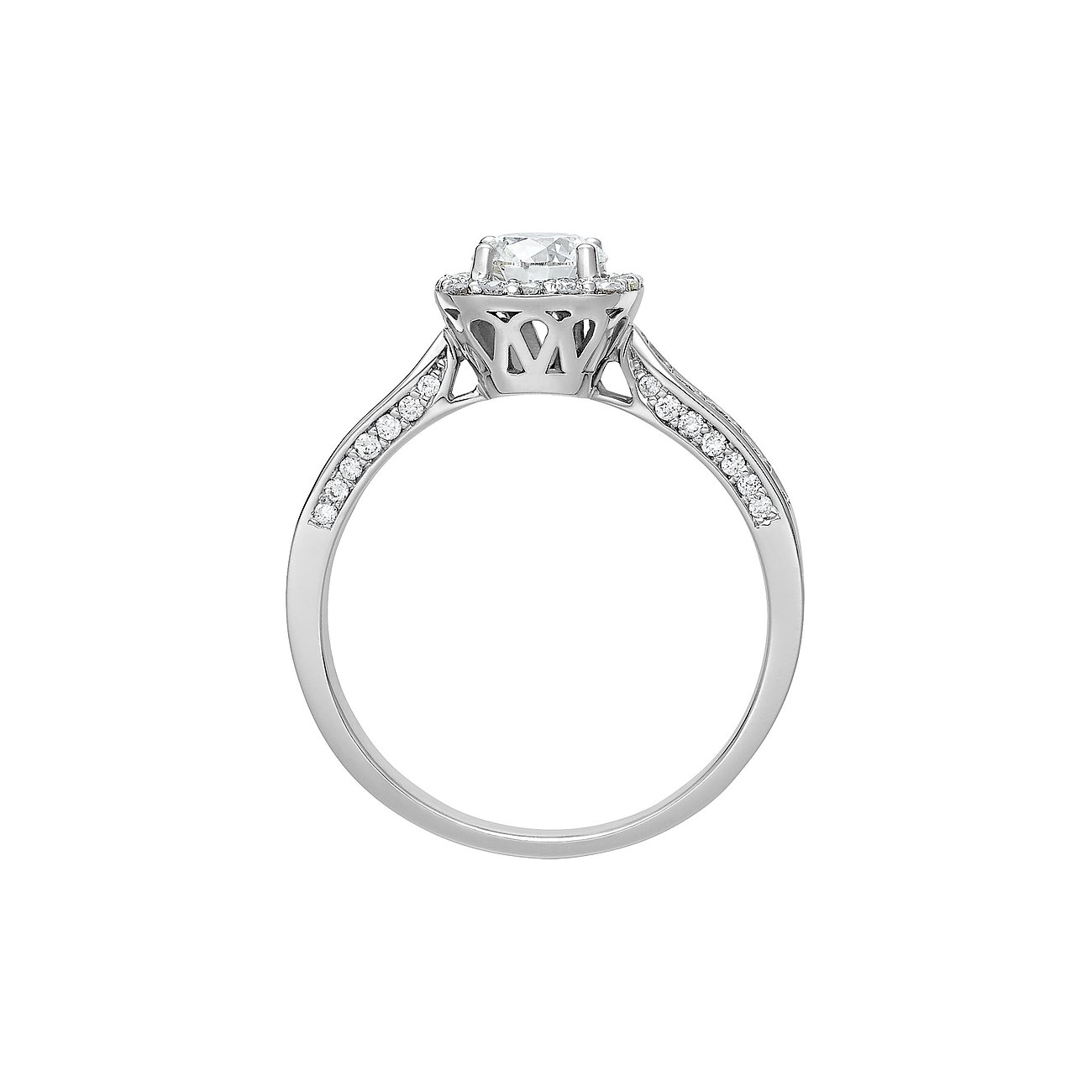 CHRIST Ring aus 585 Weißgold mit Diamanten, Pavé-Besatz.