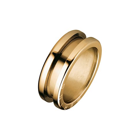 Bering Edelstahl Ring mit gerilltem Design.