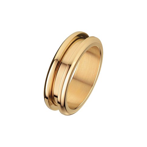 Bering Ring aus Edelstahl, goldfarben, mit zwei Ringen.