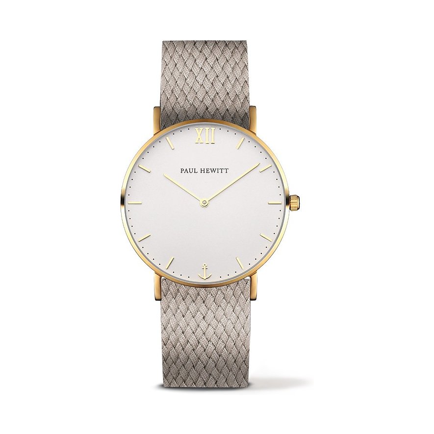 2. Chance - Paul Hewitt Herrenuhr PH-SA-G-ST-W-25S, Unisex, Edelstahl, Armband: Perlon, Nylon, Quarz, analog