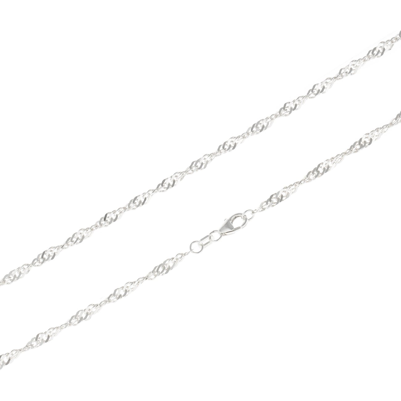 CHRIST Halsschmuck aus glänzendem 925er Silber. Die gedrehte Schlangenkette hat eine Karabinerverschluss.