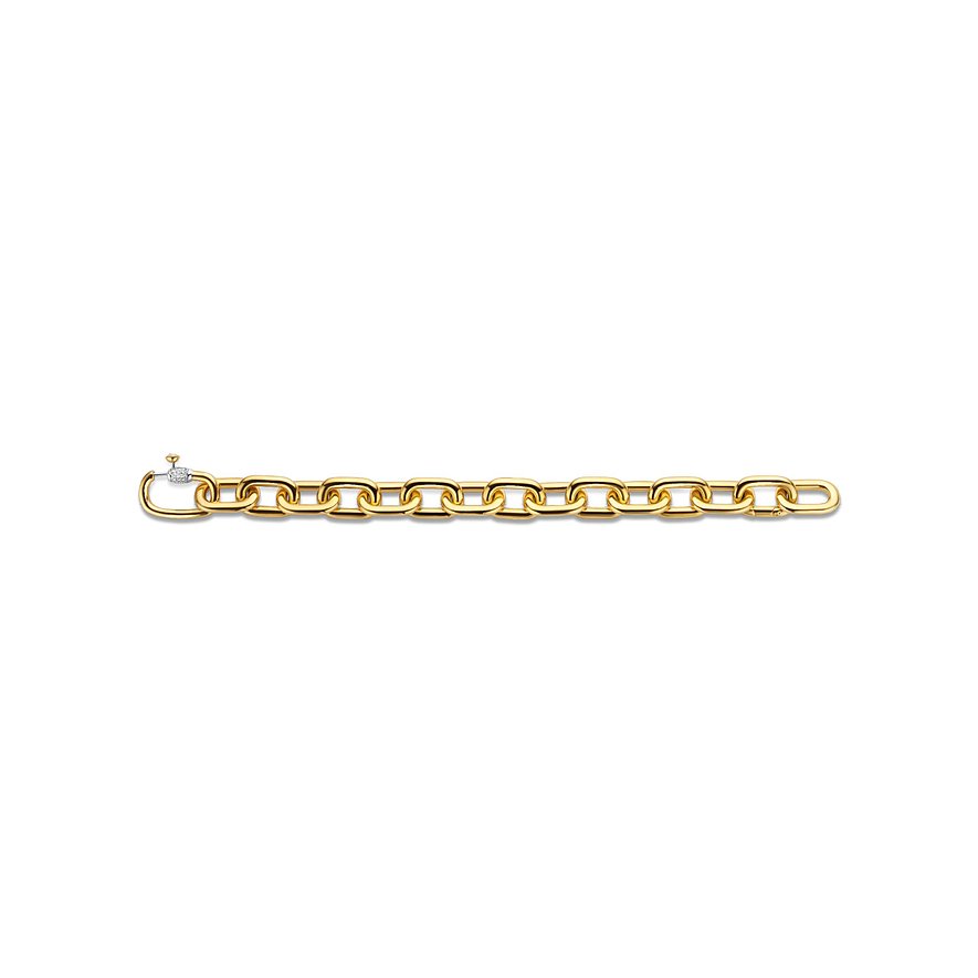 Ti Sento - Bracelet Milano en argent 925 avec maillons chaîne gourmette plaqués or et fermoir zircone.