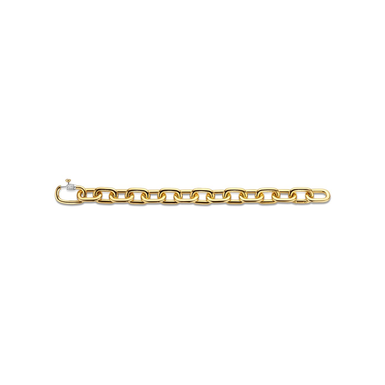 Ti Sento - Bracelet Milano en argent 925 avec maillons chaîne gourmette plaqués or et fermoir zircone.
