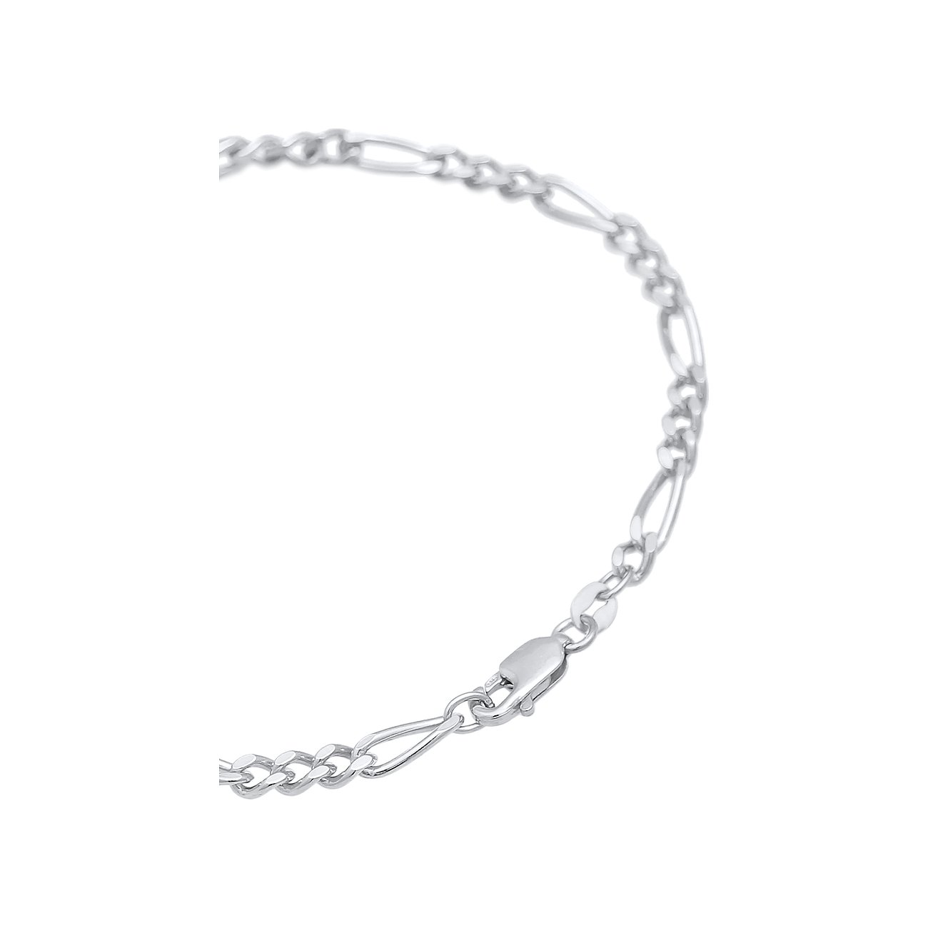 Un bracciale Kuzzoi in argento 925 lucido con un'elegante catena Figaro e una chiusura a moschettone.