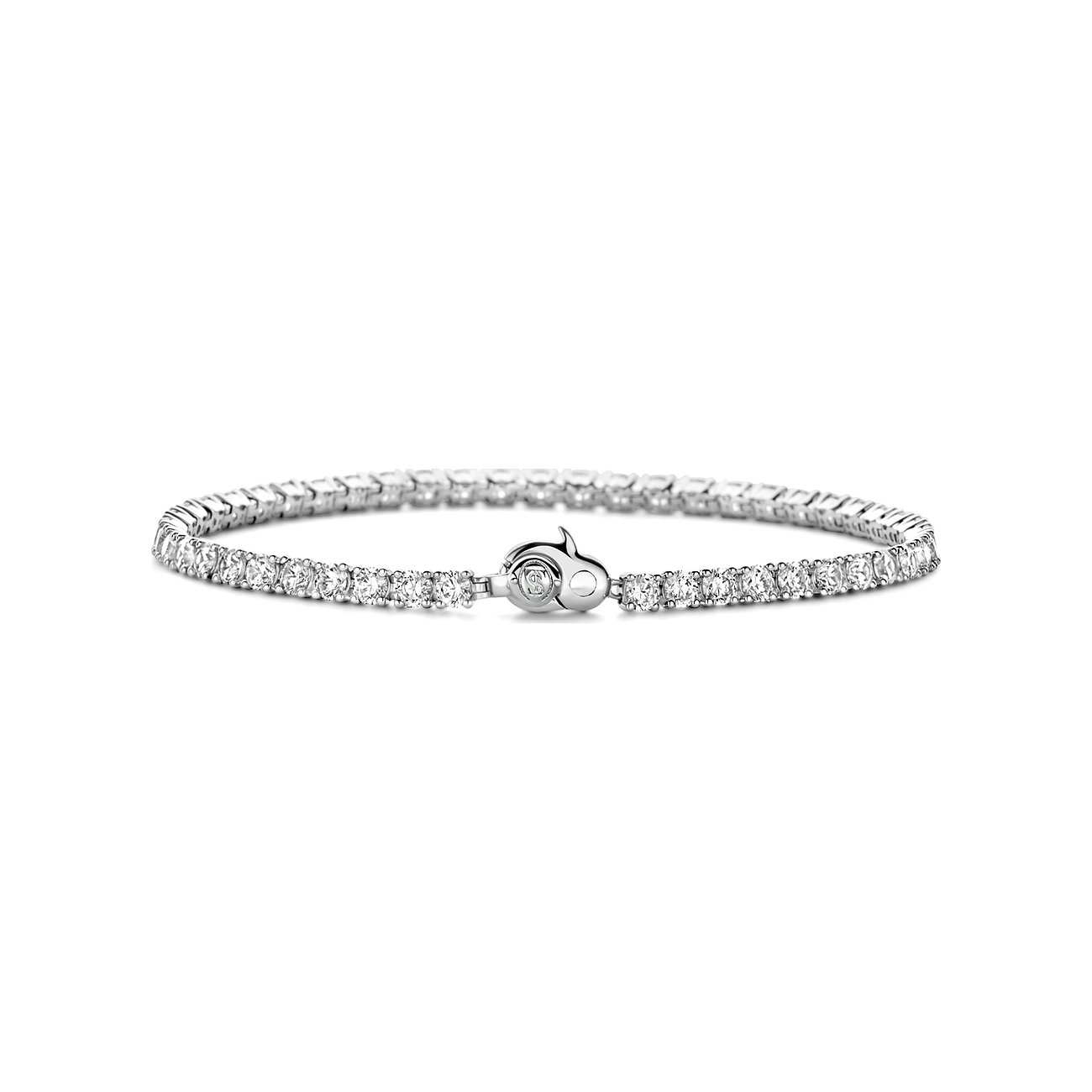 Ti Sento - Milano Armband aus Sterlingsilber mit Zirkonia-Steinen und Rundverschluss, Ansicht von oben.