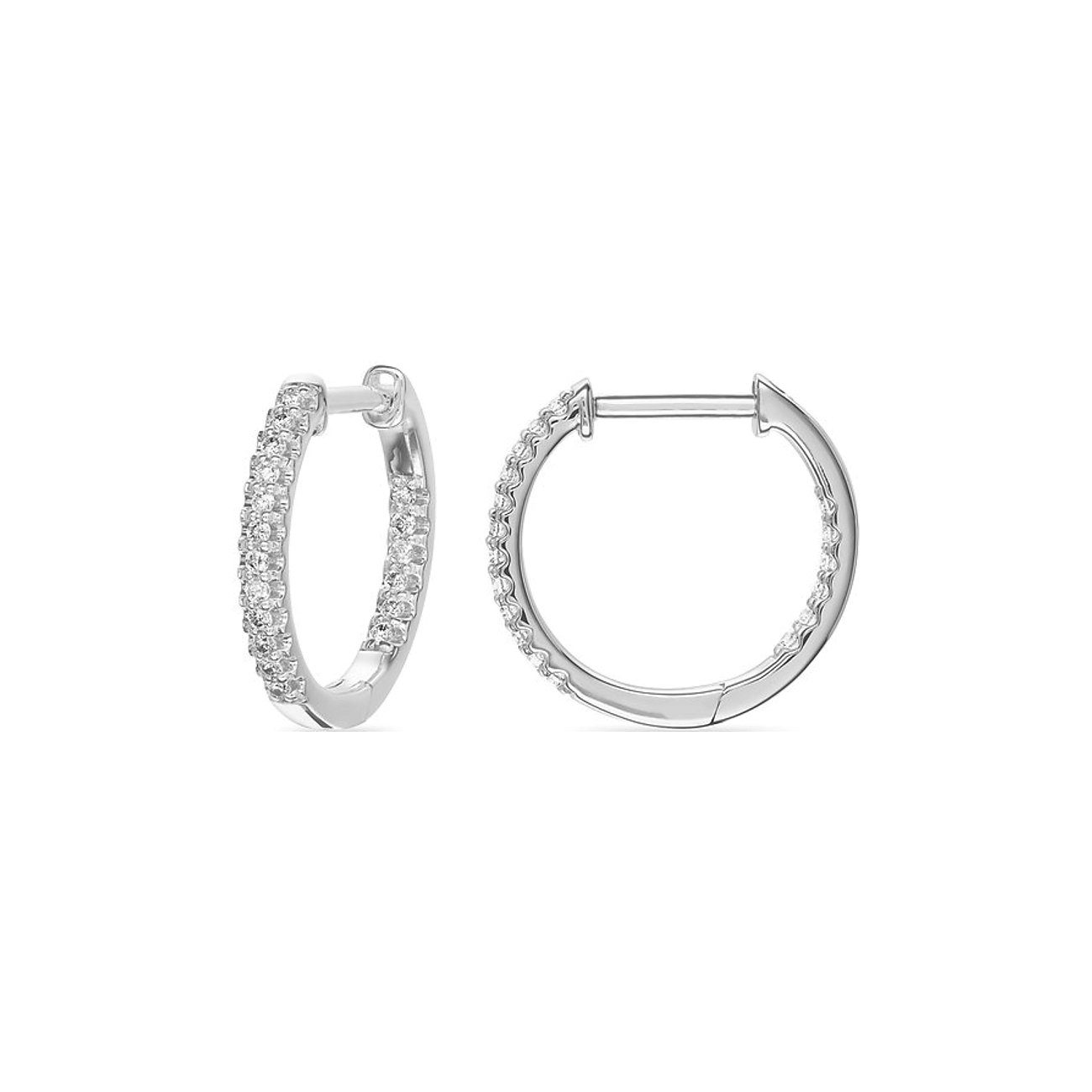 CHRIST Ohrringe aus 585 Weißgold mit Diamanten, creolenform.