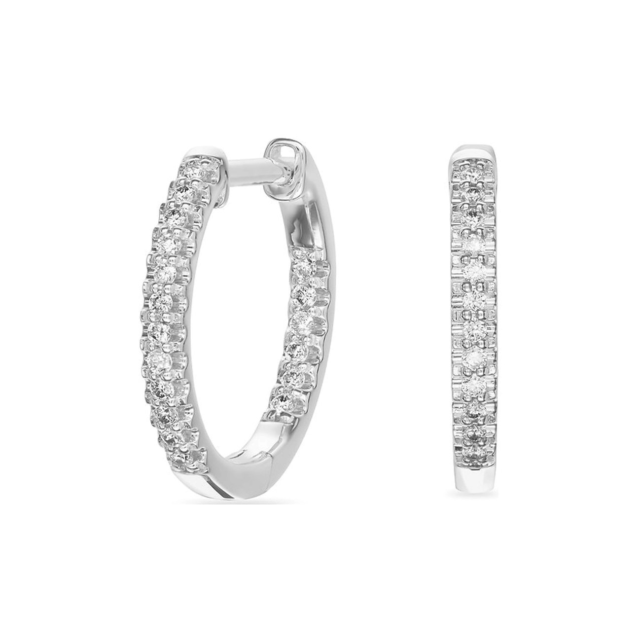 CHRIST Ohrringe aus 585 Weißgold mit Diamanten, schmal, besetzt.