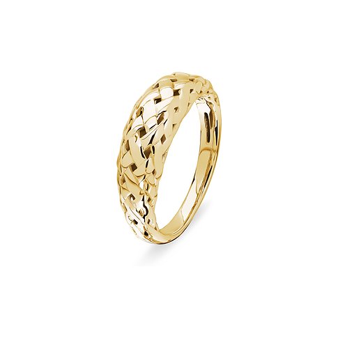 CHRIST Ring aus 585 Gelbgold mit geflochtenem Design.
