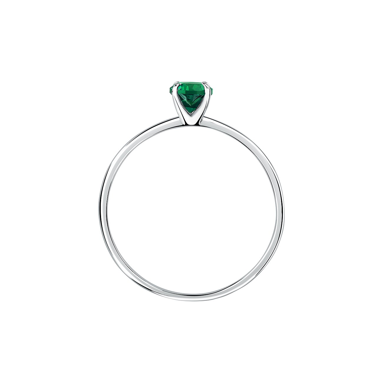 Live Diamond Ring aus 375 Weißgold mit Smaragd.