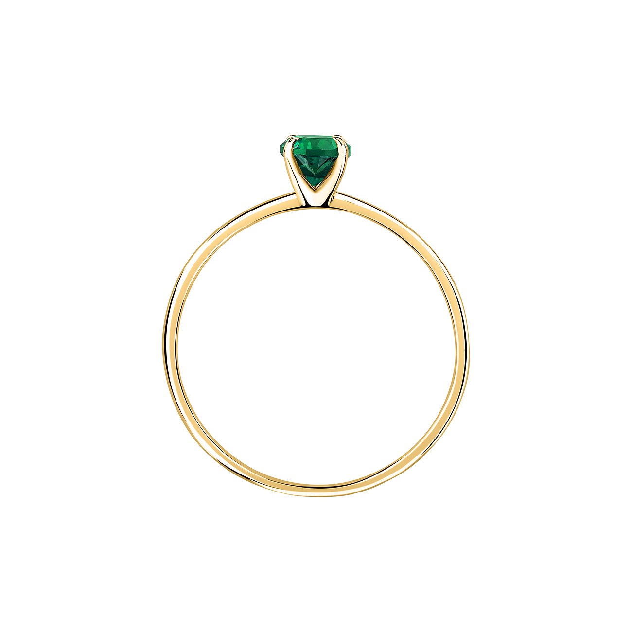 Live Diamond Ring aus 375 Gelbgold mit Smaragd.