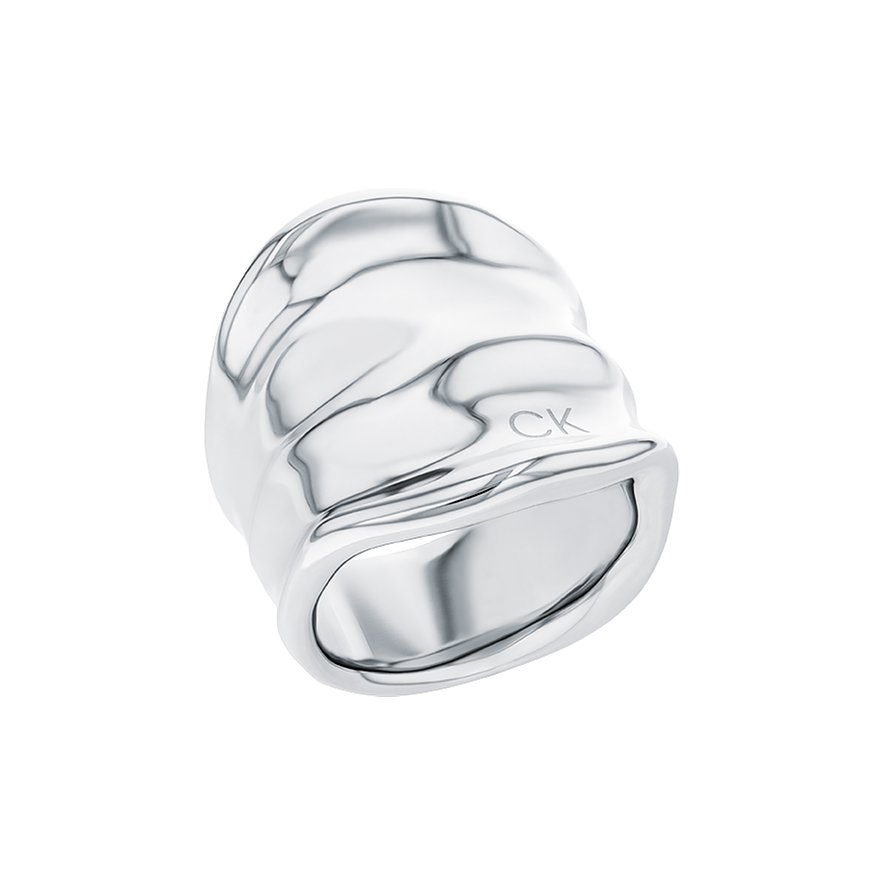 Calvin Klein Damenring, Damen, Edelstahl, silber, Größe: 58