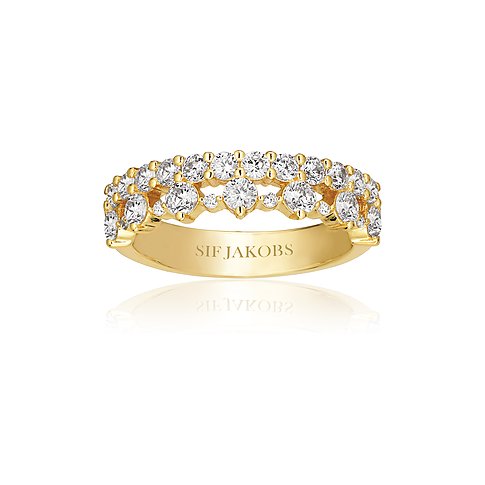 Sif Jakobs Jewellery Ring aus 925er Silber mit vielen weißen Steinen.