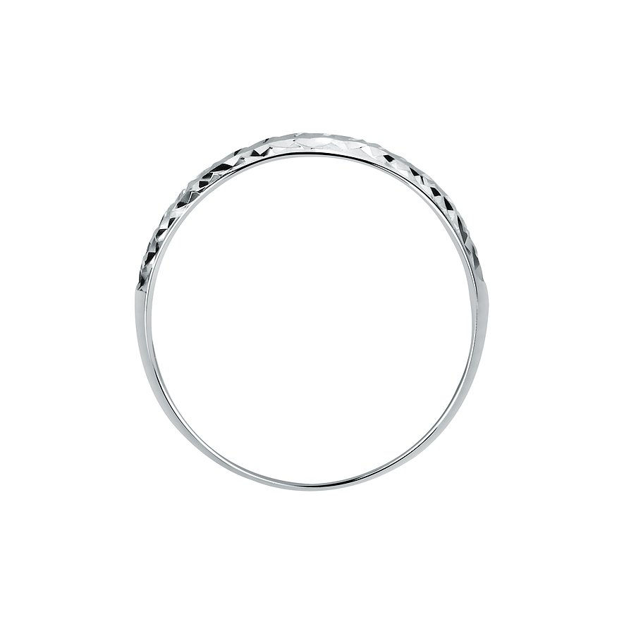 CHRIST Ring aus 375 Weißgold mit Facettenschliff.