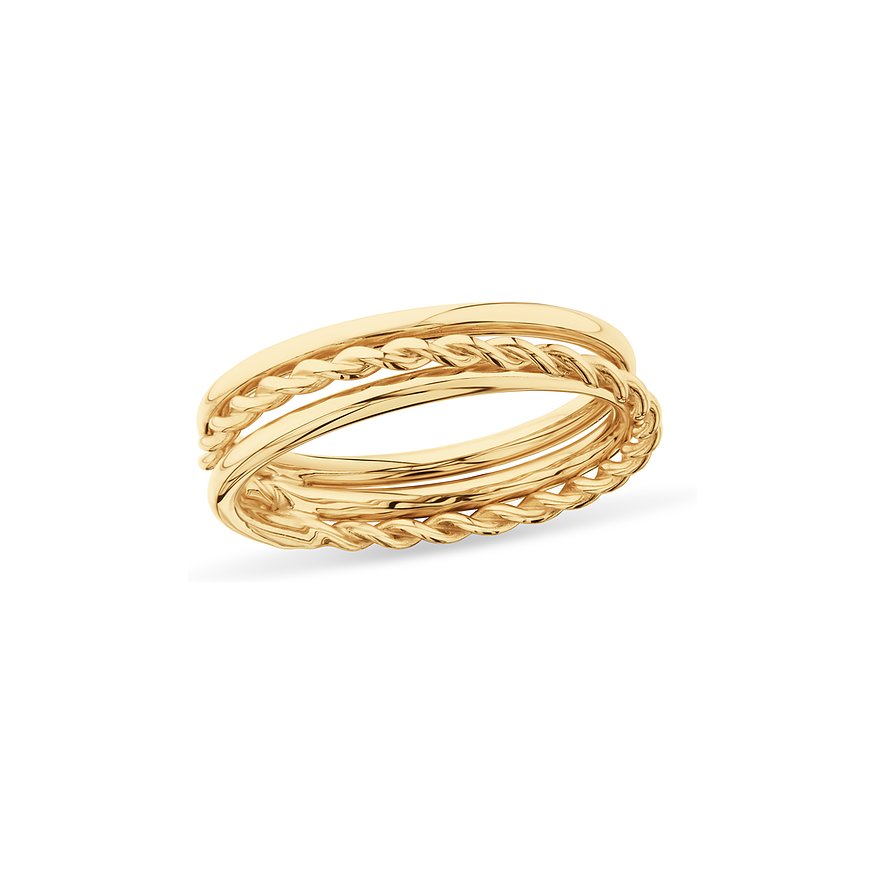 CHRIST Ring aus 585 Gelbgold mit zwei gedrehten Bändern.
