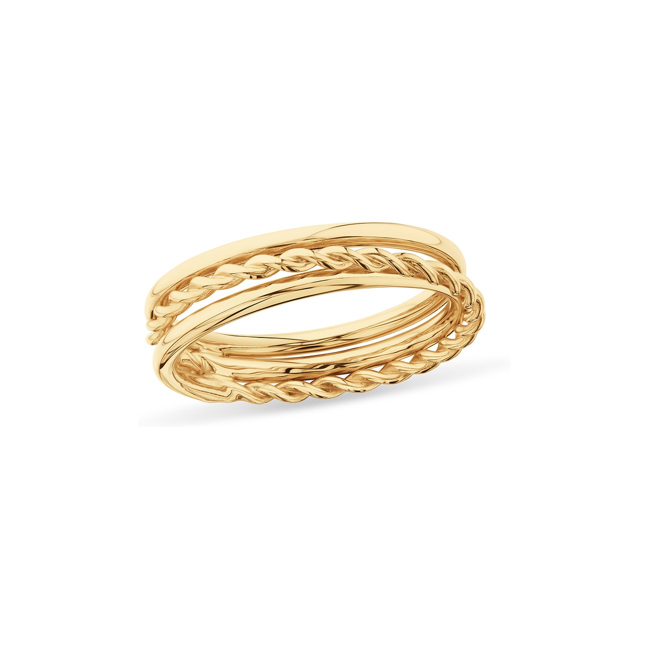 CHRIST Ring aus 585 Gelbgold mit zwei gedrehten Bändern.