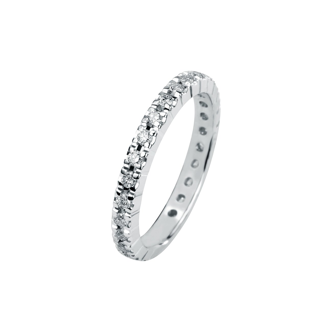 CHRIST Damenring aus 585 Weißgold mit Diamanten im Pavéfass.