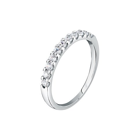 CHRIST ring van 585 witgoud met diamanten in pavézetting.