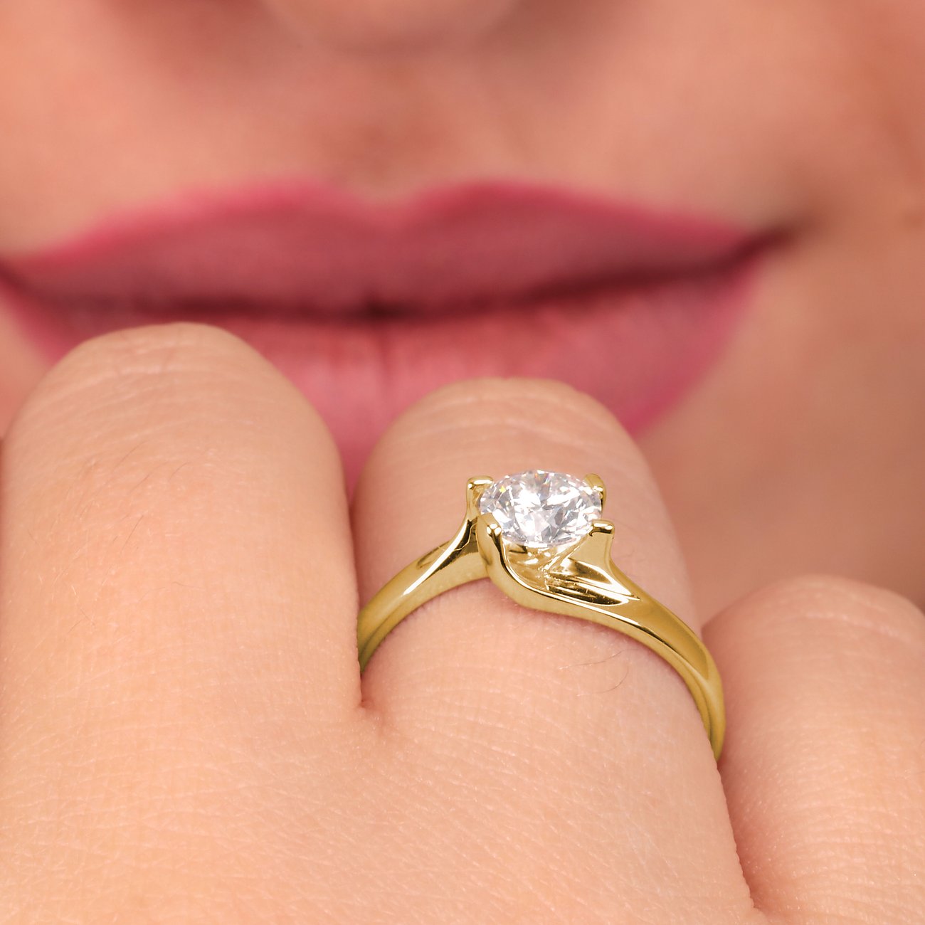 CHRIST Ring aus 585 Gelbgold mit Diamant im Solitärschliff.