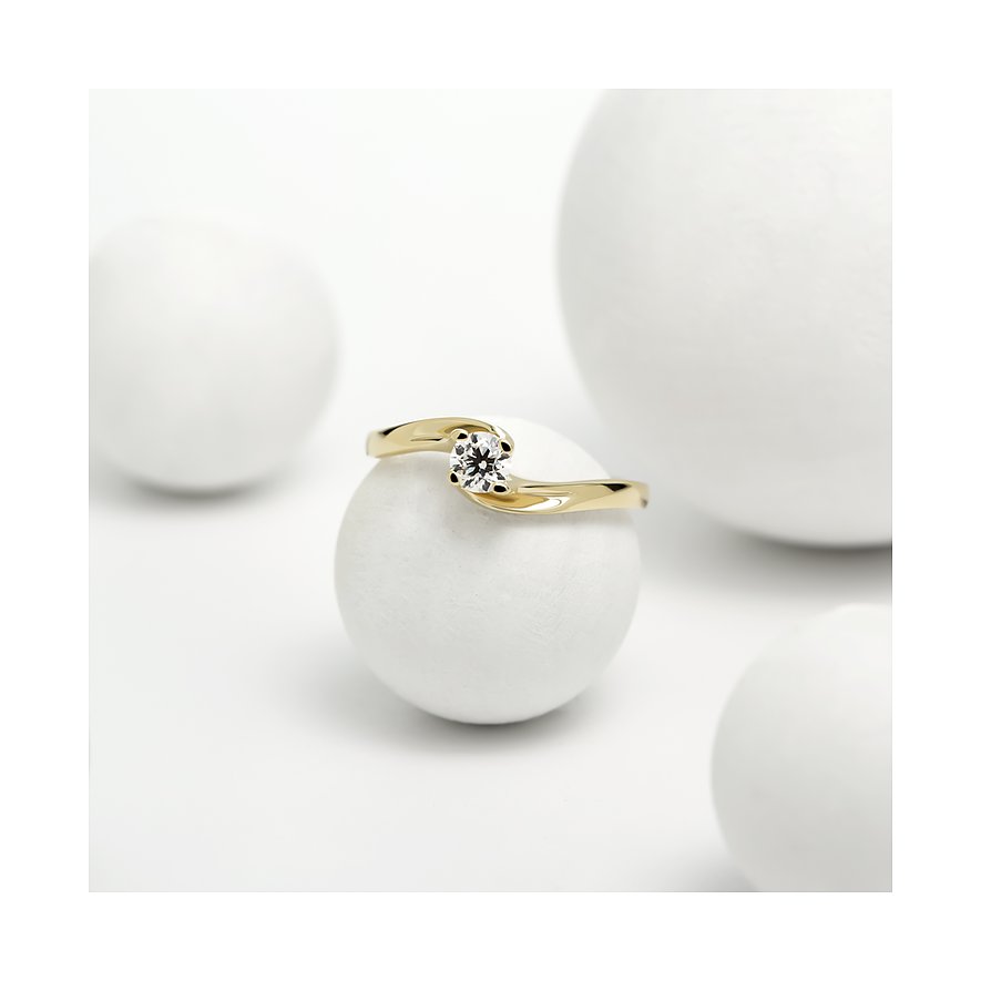 CHRIST Ring aus 585 Gelbgold mit Diamant im Solitärschliff.