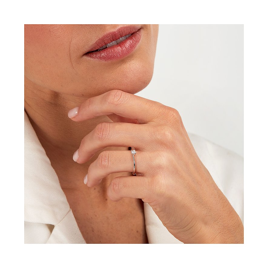 CHRIST Ring aus 375 Weißgold mit Diamant.