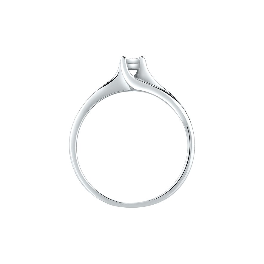 CHRIST ring van 375 witgoud met diamant.