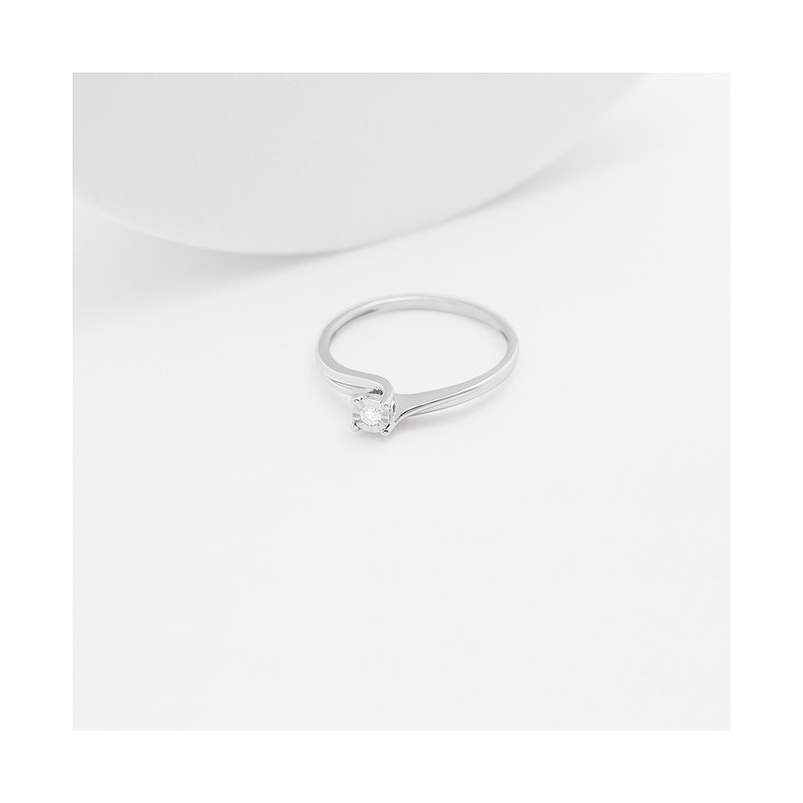 CHRIST Ring aus 375 Weißgold mit Diamant.