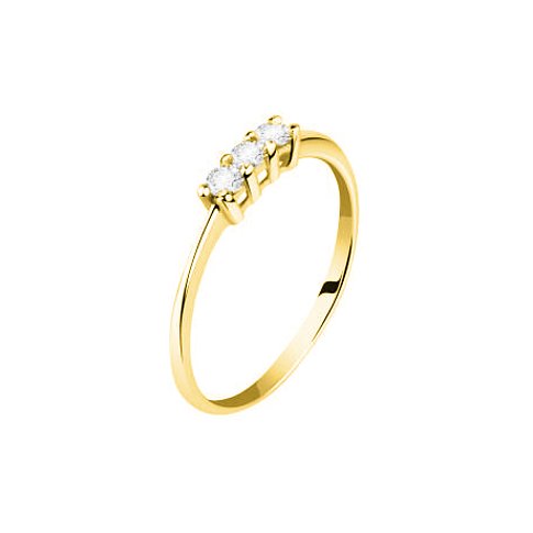 CHRIST Ring aus 585 Gelbgold mit drei Diamanten.