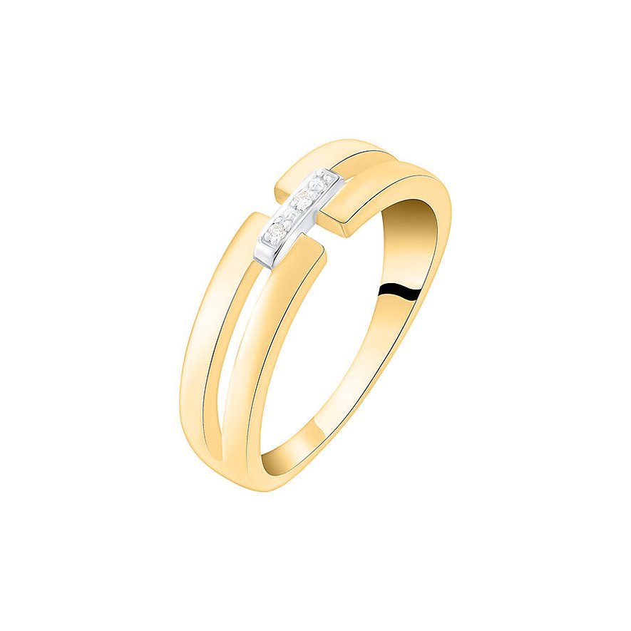 CHRIST Damenring, Damen, 585er Gelbgold, 585er Weißgold, bicolor, Größe: 50