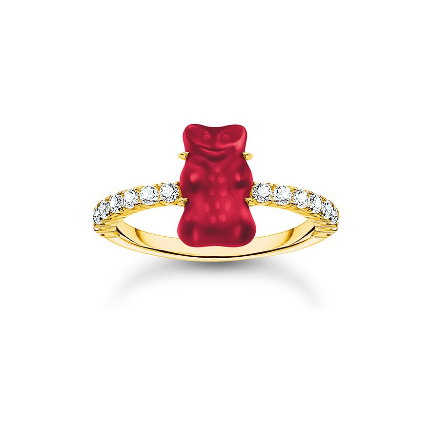 Thomas Sabo Damenring Haribo, Damen, 925er Silber, rot, Größe: 52