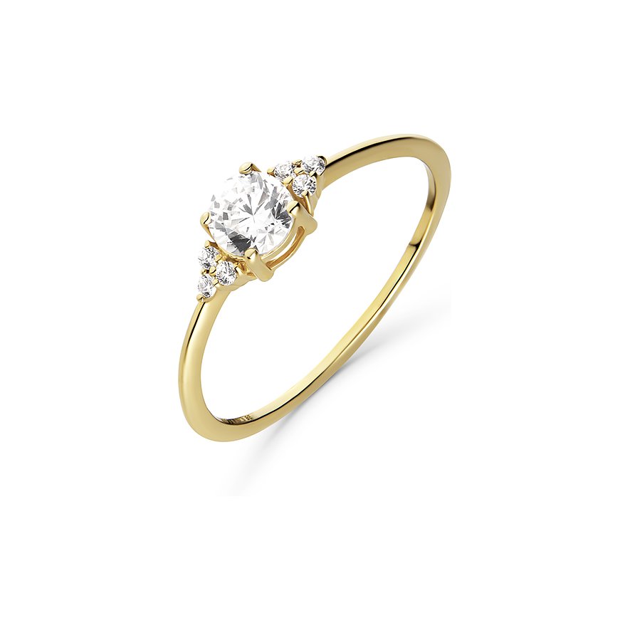 FAVS Damenring, Zirkonia, Damen, 375er Gelbgold, gelbgold, Größe: 54