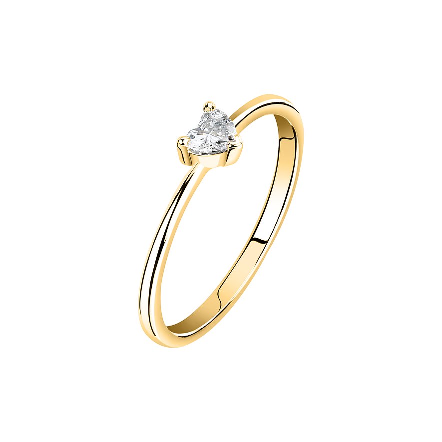 Live Diamond Damenring, Damen, 375er Gelbgold, recycelt, gelbgold, Größe: 54