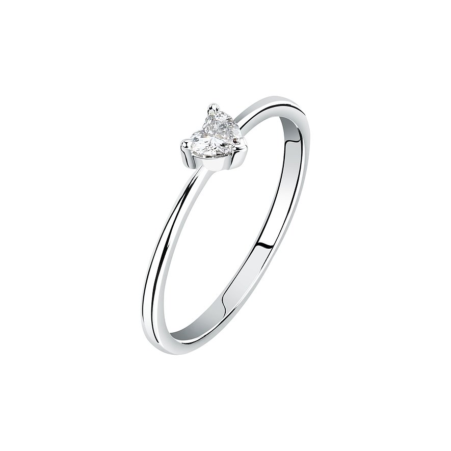 Live Diamond Damenring, Damen, 375er Weißgold, recycelt, silber, Größe: 56