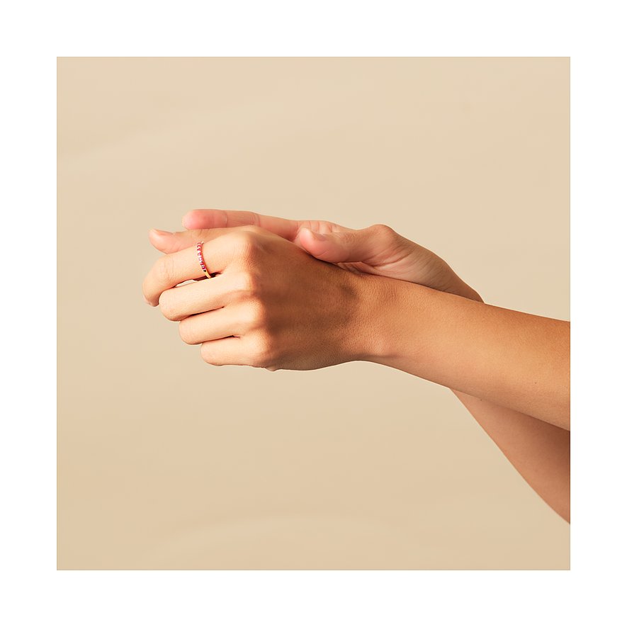 CHRIST Ring aus 585 Gelbgold mit Rubinen.