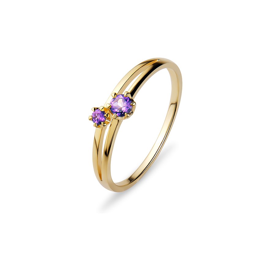 CHRIST Damenring, Amethyst, behandelt, Damen, 375er Gelbgold, gelbgold, Größe: 60