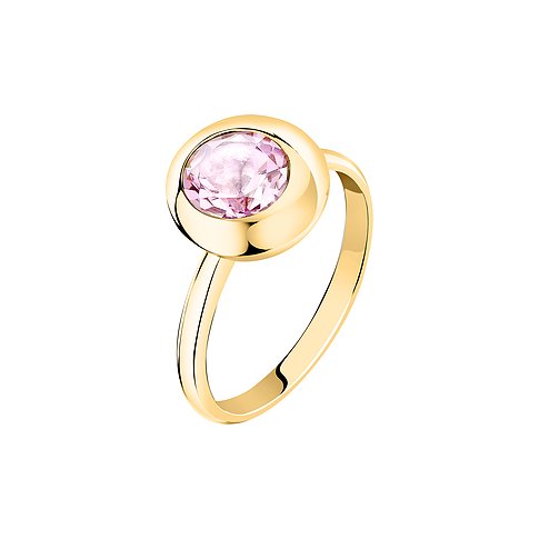 Bague Morellato en argent recyclé 925 avec quartz rose facetté.