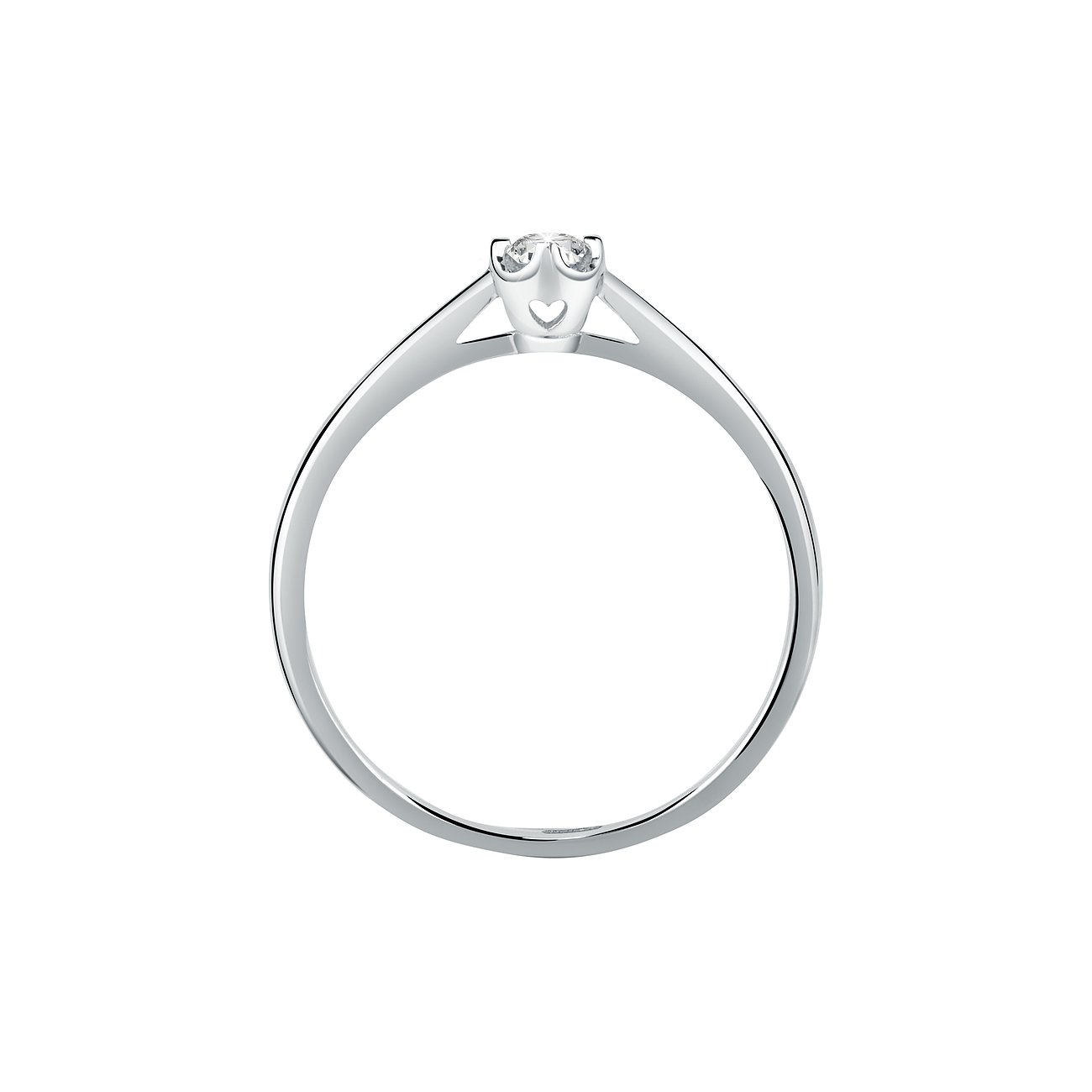 CHRIST Ring aus 585 Weißgold mit Diamanten und Herz-Detail.