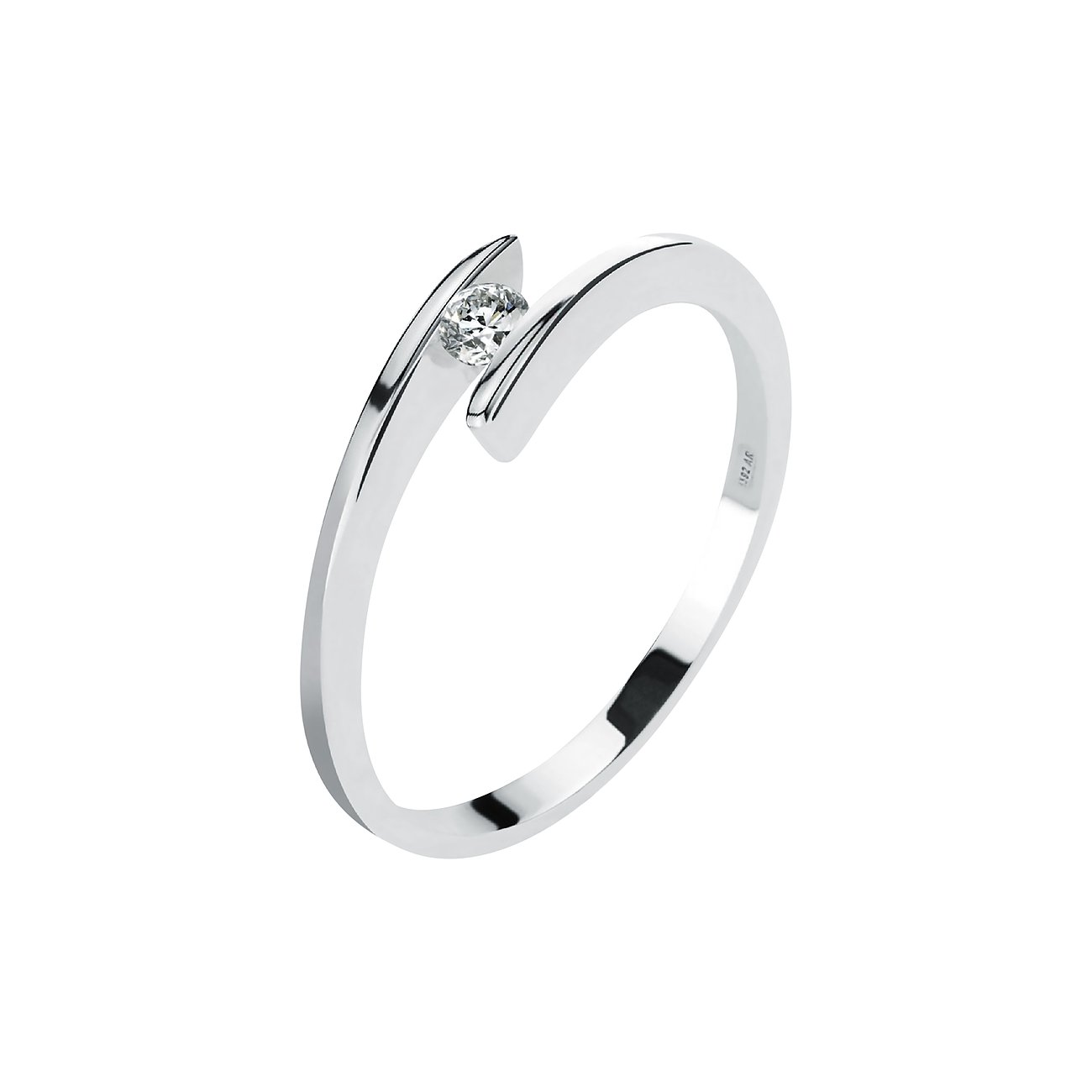 CHRIST Ring aus 585 Weißgold mit Diamant.