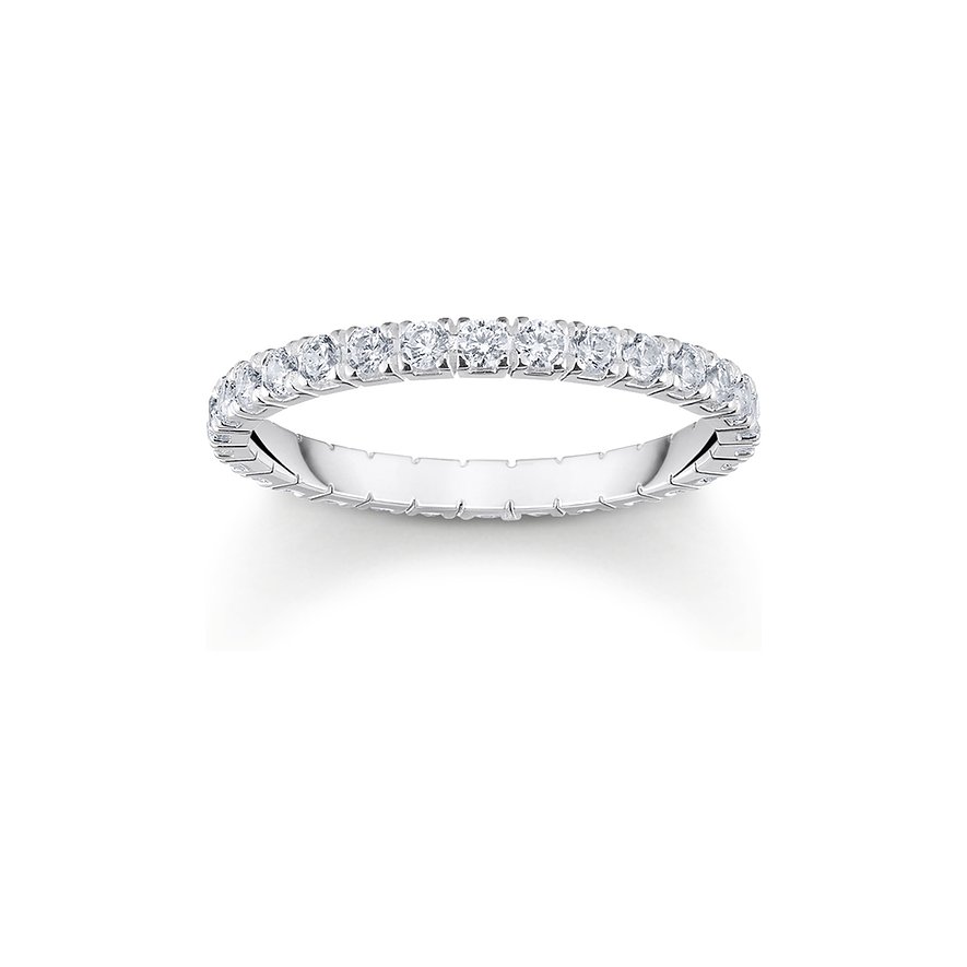 Thomas Sabo Damenring, Zirkonia, Damen, 925er Silber, silber, Größe: 50