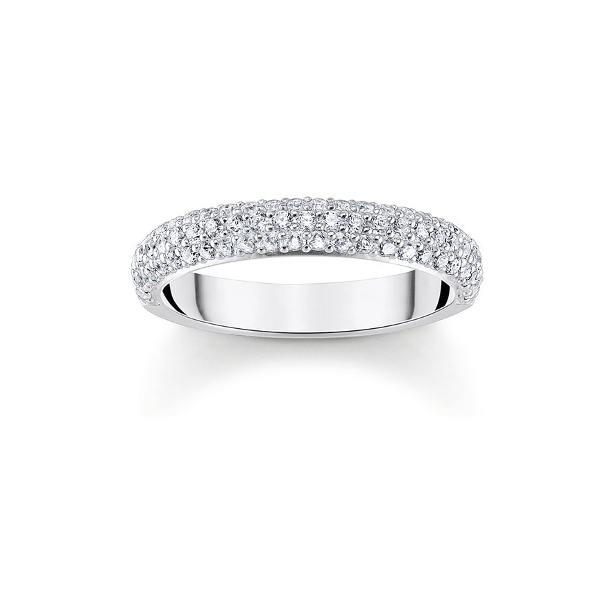 Thomas Sabo Damenring, Zirkonia, Damen, 925er Silber, silber, Größe: 50
