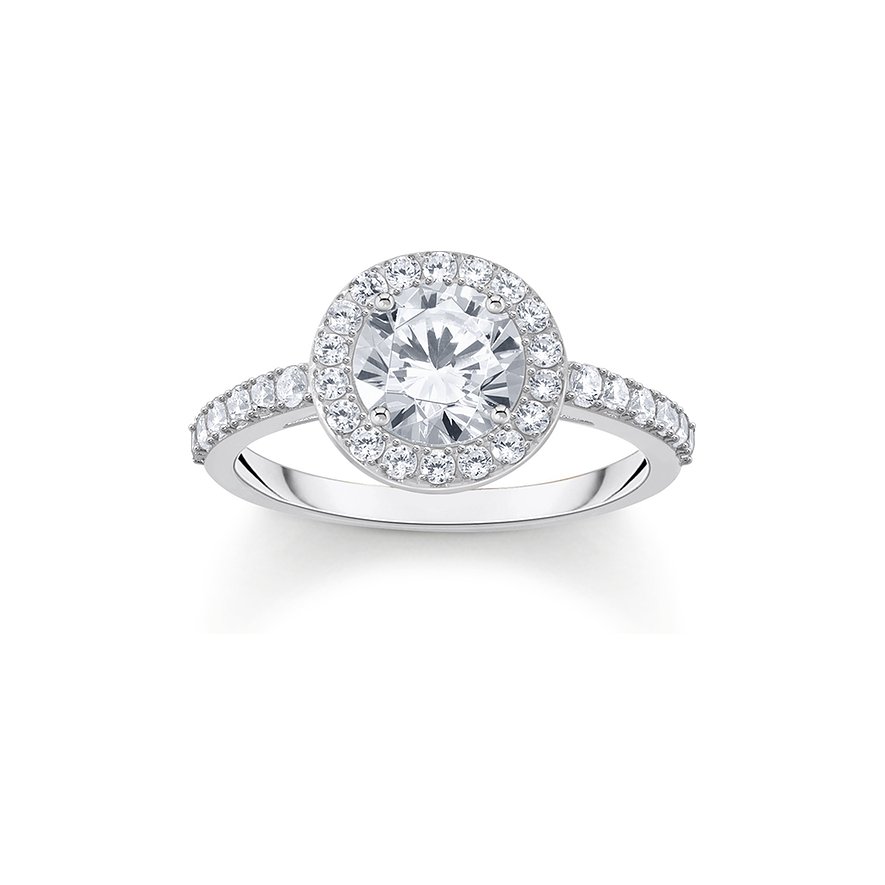 Thomas Sabo Damenring, Zirkonia, Damen, 925er Silber, silber, Größe: 52