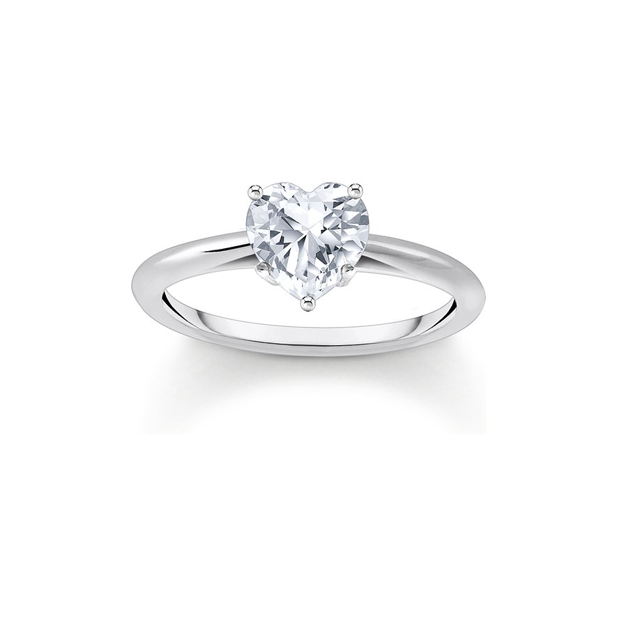 Thomas Sabo Damenring, Zirkonia, Damen, 925er Silber, silber, Größe: 56