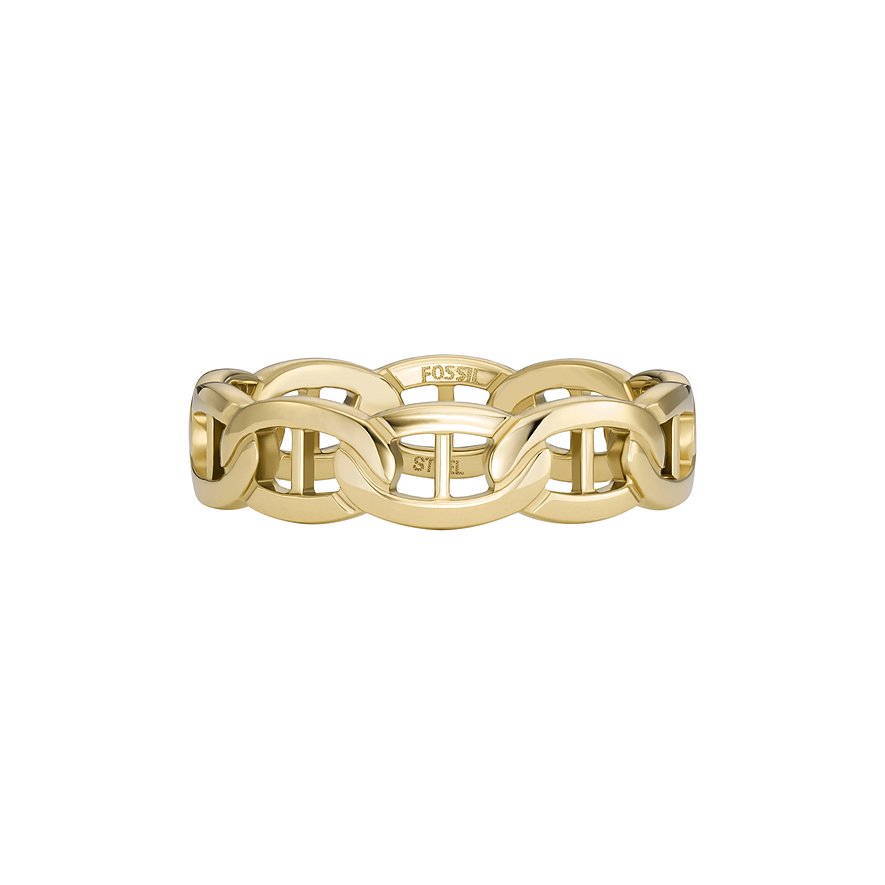 Fossil Damenring HERITAGE, Damen, Edelstahl, gold, Größe: 52
